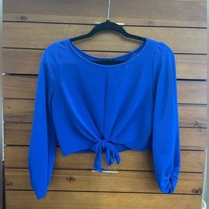 Fashionova Blue tie blouse XS
